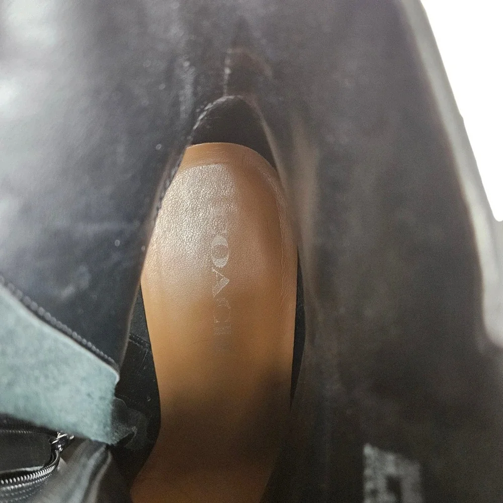 Coach Jemma Black Leather Heeled‎ Ankle Boots Size 9B
